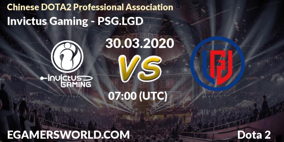 Invictus Gaming vs PSG.LGD: Betting TIp, Match Prediction. 30.03.20. Dota 2, CDA League Season 1