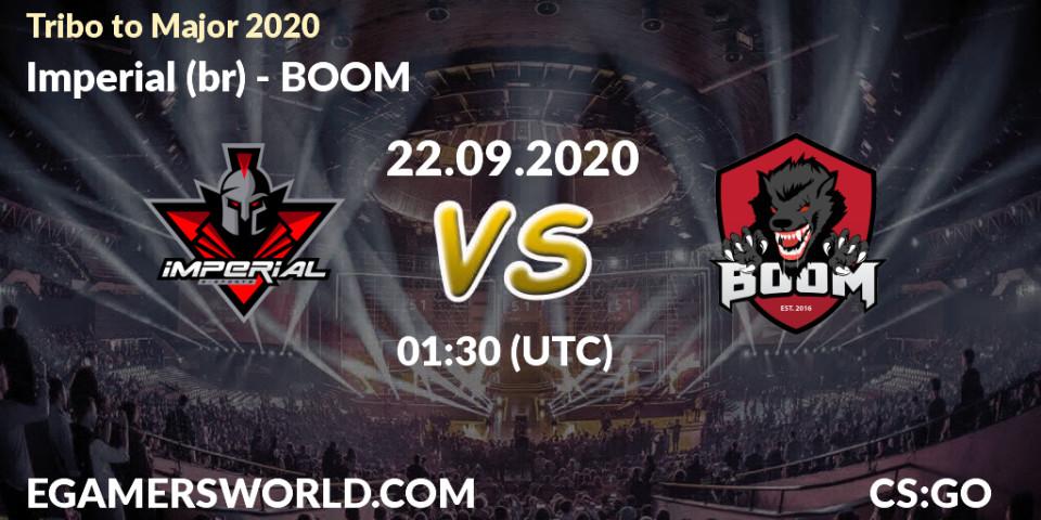 Imperial (br) vs BOOM: Betting TIp, Match Prediction. 22.09.2020 at 01:40. Counter-Strike (CS2), Tribo to Major 2020