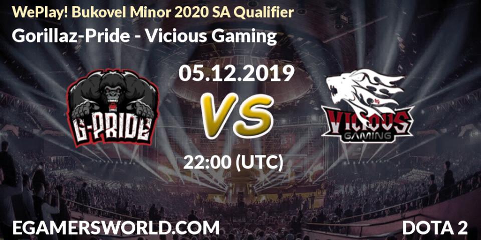 Gorillaz-Pride vs Vicious Gaming: Betting TIp, Match Prediction. 05.12.19. Dota 2, WePlay! Bukovel Minor 2020 SA Qualifier