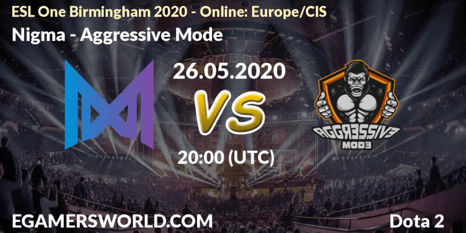 Nigma vs Aggressive Mode: Betting TIp, Match Prediction. 26.05.20. Dota 2, ESL One Birmingham 2020 - Online: Europe/CIS