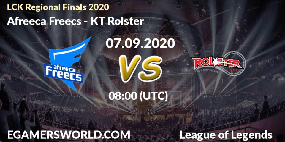 Afreeca Freecs vs KT Rolster: Betting TIp, Match Prediction. 07.09.20. LoL, LCK Regional Finals 2020