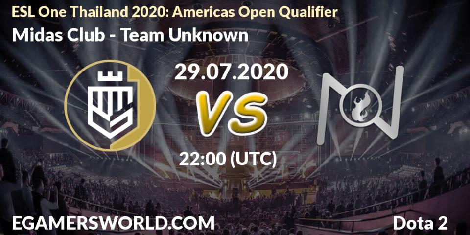 Midas Club vs Team Unknown: Betting TIp, Match Prediction. 29.07.20. Dota 2, ESL One Thailand 2020: Americas Open Qualifier