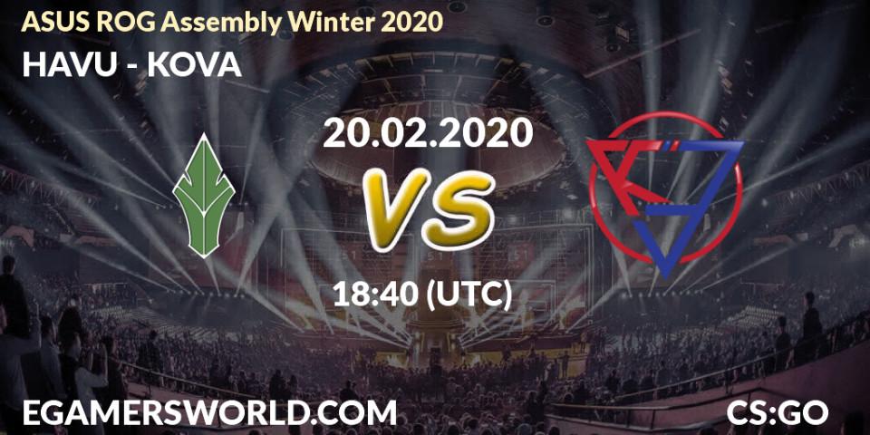 HAVU vs KOVA: Betting TIp, Match Prediction. 20.02.20. CS2 (CS:GO), ASUS ROG Assembly Winter 2020