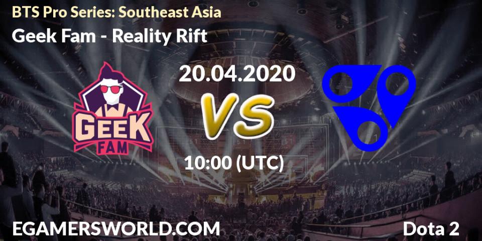 Geek Fam vs Reality Rift: Betting TIp, Match Prediction. 20.04.20. Dota 2, BTS Pro Series: Southeast Asia