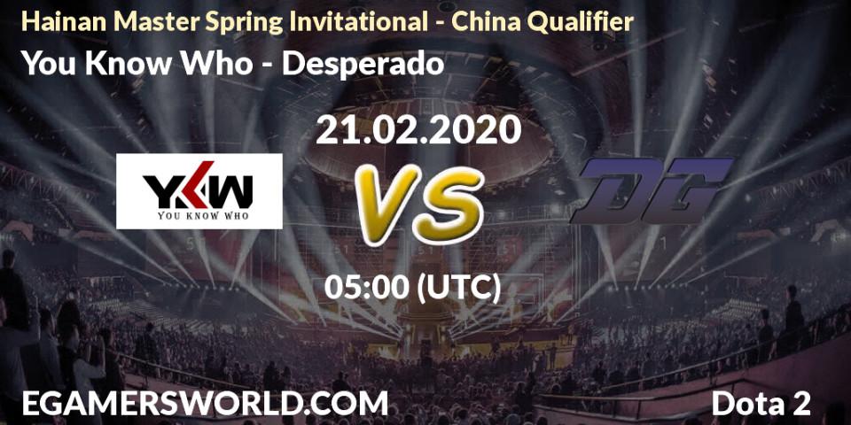You Know Who vs Desperado: Betting TIp, Match Prediction. 21.02.20. Dota 2, Hainan Master Spring Invitational - China Qualifier