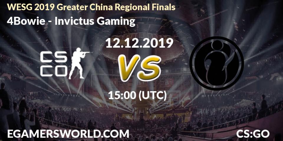 4Bowie vs Invictus Gaming: Betting TIp, Match Prediction. 12.12.19. CS2 (CS:GO), WESG 2019 Greater China Regional Finals