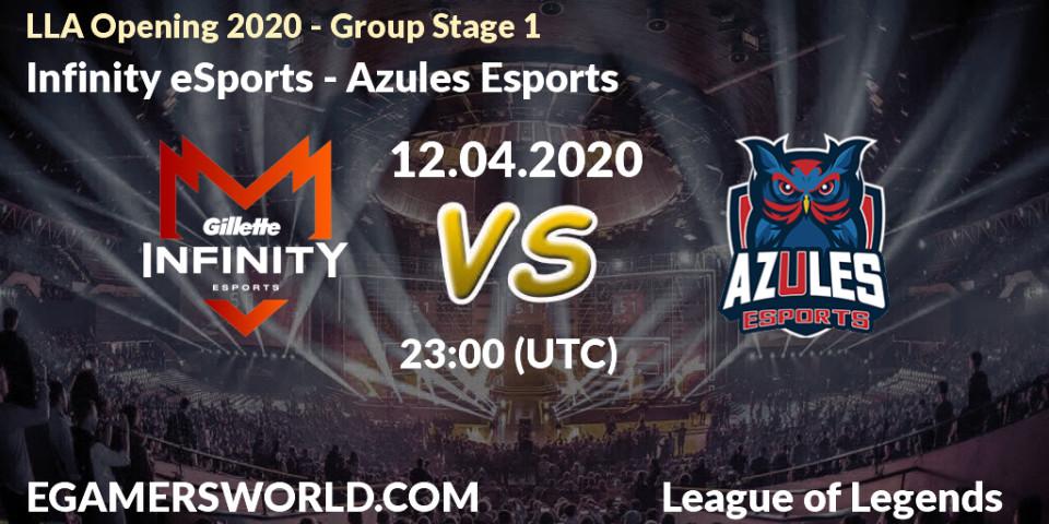 Infinity eSports vs Azules Esports: Betting TIp, Match Prediction. 13.04.2020 at 00:00. LoL, LLA Opening 2020 - Group Stage 1