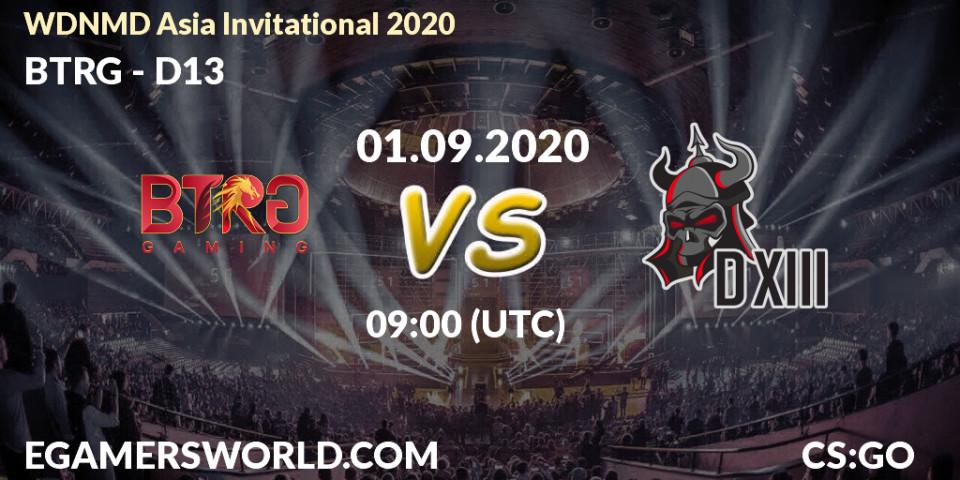 BTRG vs D13: Betting TIp, Match Prediction. 01.09.20. CS2 (CS:GO), WDNMD Asia Invitational 2020