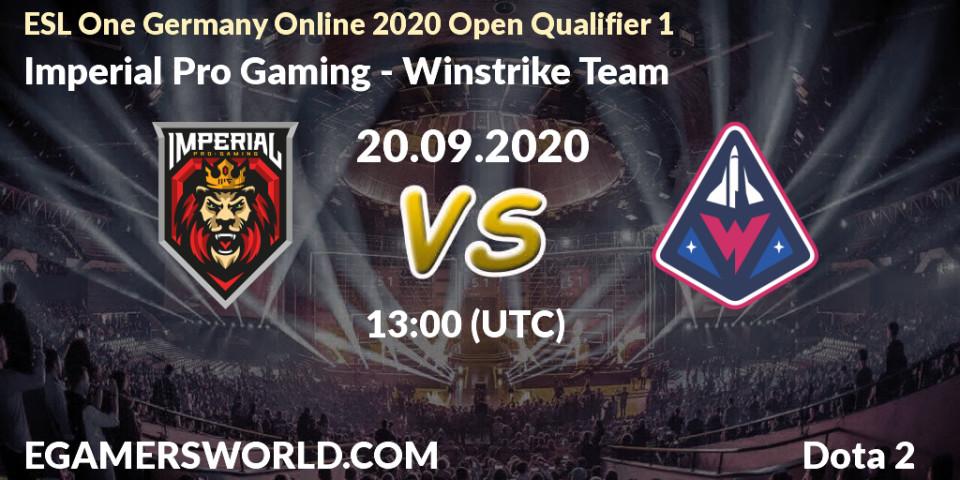 Imperial Pro Gaming vs Winstrike Team: Betting TIp, Match Prediction. 20.09.20. Dota 2, ESL One Germany 2020 Online Open Qualifier 1