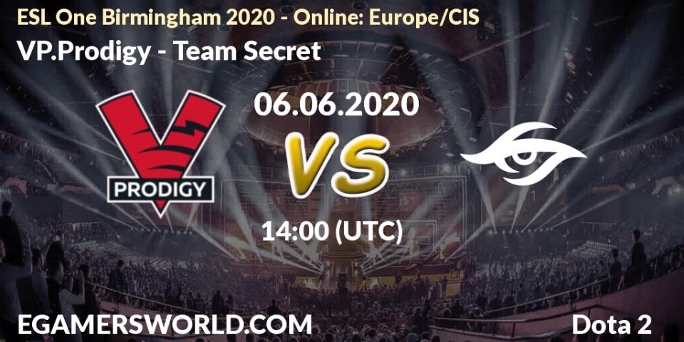VP.Prodigy vs Team Secret: Betting TIp, Match Prediction. 06.06.20. Dota 2, ESL One Birmingham 2020 - Online: Europe/CIS