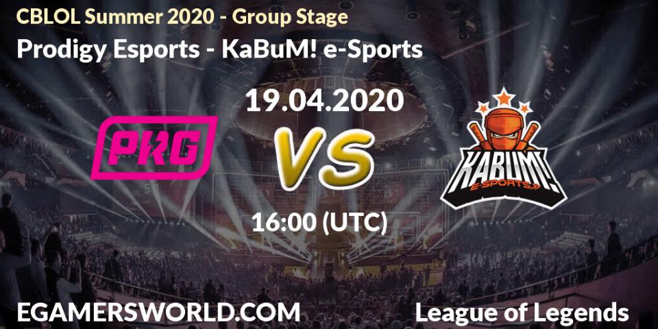 Prodigy Esports vs KaBuM! e-Sports: Betting TIp, Match Prediction. 19.04.20. LoL, CBLOL Summer 2020 - Group Stage
