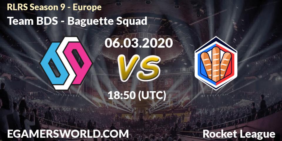 Team BDS vs Baguette Squad: Betting TIp, Match Prediction. 06.03.2020 at 18:50. Rocket League, RLRS Season 9 - Europe