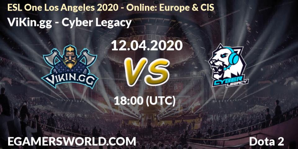 ViKin.gg vs Cyber Legacy: Betting TIp, Match Prediction. 12.04.2020 at 16:31. Dota 2, ESL One Los Angeles 2020 - Online: Europe & CIS