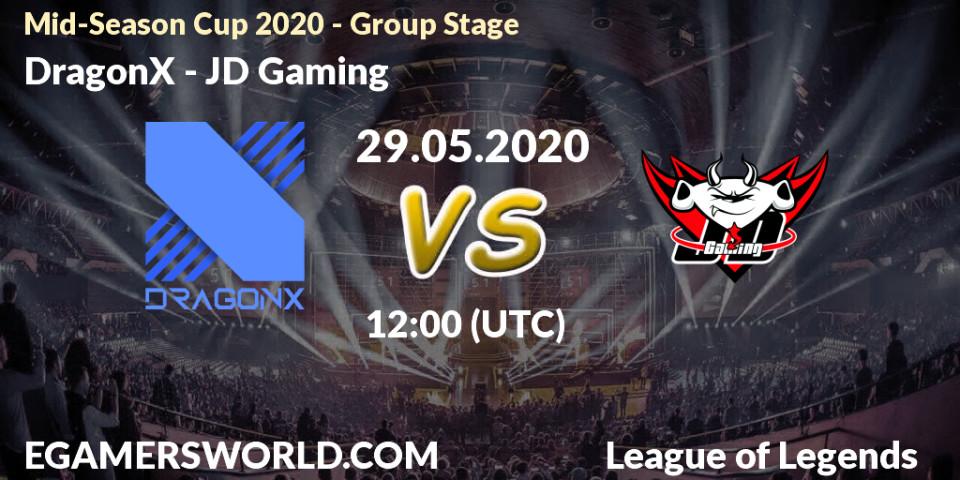 DragonX vs JD Gaming: Betting TIp, Match Prediction. 29.05.2020 at 12:15. LoL, Mid-Season Cup 2020 - Group Stage