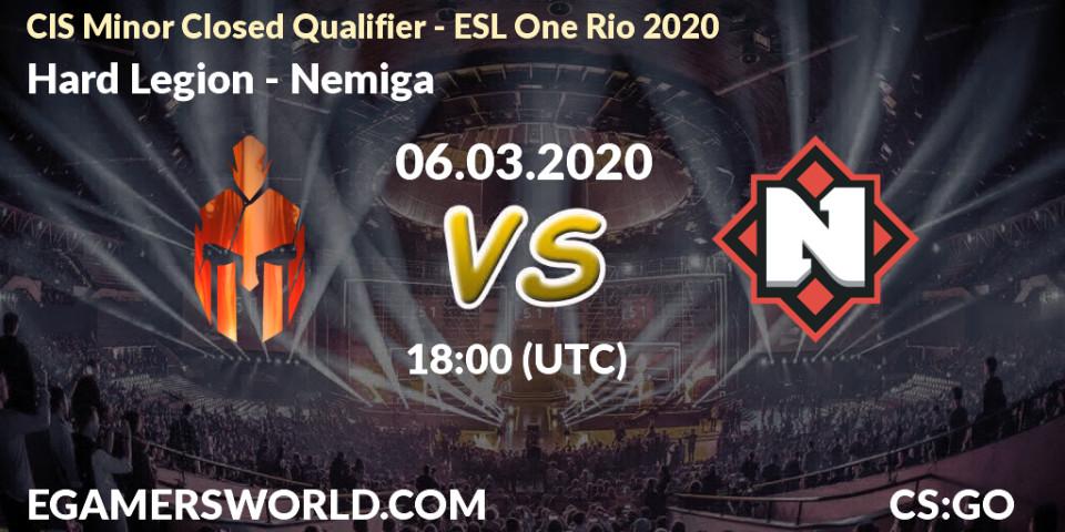 Hard Legion vs Nemiga: Betting TIp, Match Prediction. 06.03.20. CS2 (CS:GO), CIS Minor Closed Qualifier - ESL One Rio 2020