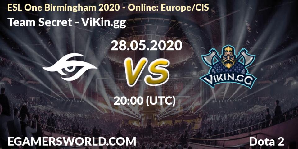 Team Secret vs ViKin.gg: Betting TIp, Match Prediction. 28.05.2020 at 17:26. Dota 2, ESL One Birmingham 2020 - Online: Europe/CIS