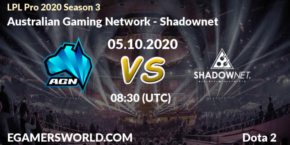 Australian Gaming Network vs Shadownet: Betting TIp, Match Prediction. 05.10.20. Dota 2, LPL Pro 2020 Season 3