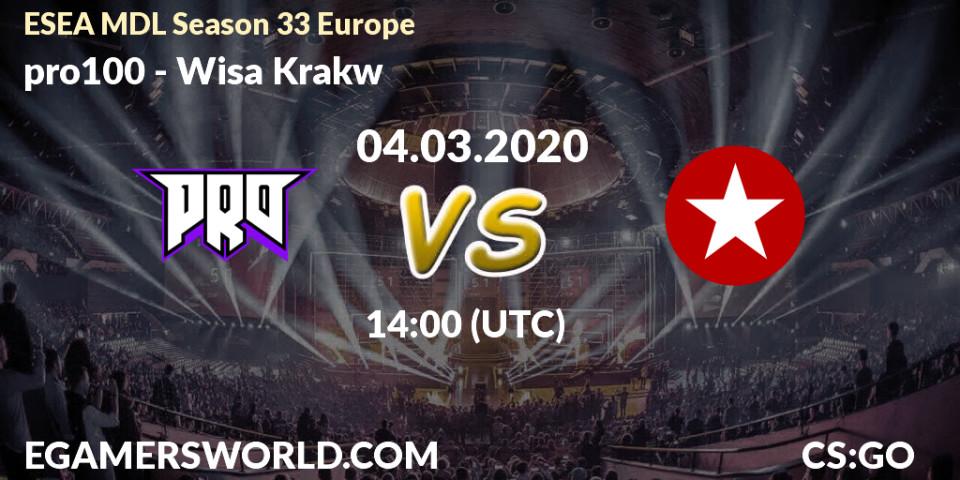 pro100 vs Wisła Kraków: Betting TIp, Match Prediction. 09.03.20. CS2 (CS:GO), ESEA MDL Season 33 Europe