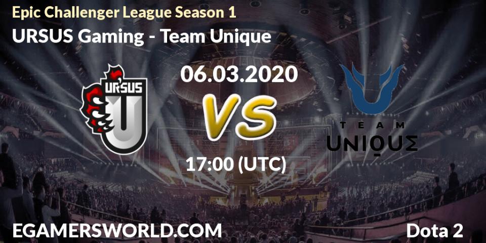URSUS Gaming vs Team Unique: Betting TIp, Match Prediction. 06.03.20. Dota 2, Epic Challenger League Season 1