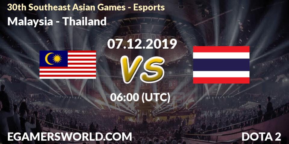 Malaysia vs Thailand: Betting TIp, Match Prediction. 07.12.2019 at 09:00. Dota 2, 30th Southeast Asian Games - Esports