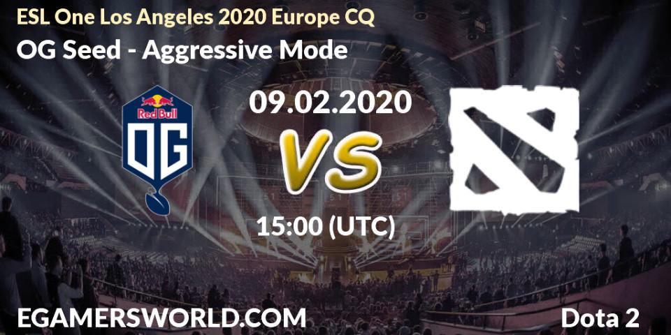 OG Seed vs Aggressive Mode: Betting TIp, Match Prediction. 09.02.20. Dota 2, ESL One Los Angeles 2020 Europe CQ