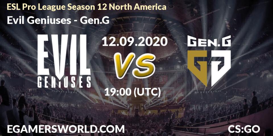 Evil Geniuses vs Gen.G: Betting TIp, Match Prediction. 12.09.20. CS2 (CS:GO), ESL Pro League Season 12 North America