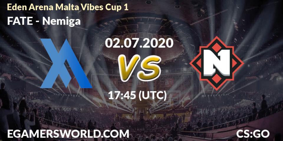 FATE vs Nemiga: Betting TIp, Match Prediction. 02.07.20. CS2 (CS:GO), Eden Arena Malta Vibes Cup 1 (Week 1)