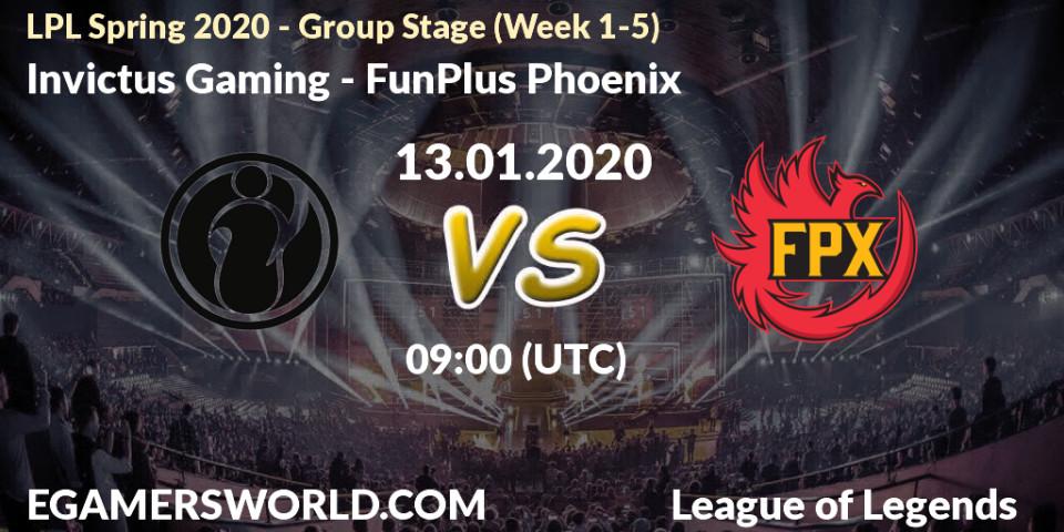Invictus Gaming vs FunPlus Phoenix: Betting TIp, Match Prediction. 13.01.20. LoL, LPL Spring 2020 - Group Stage (Week 1-4)