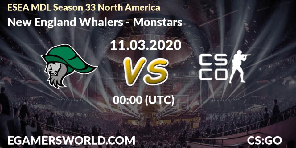 New England Whalers vs Monstars: Betting TIp, Match Prediction. 11.03.20. CS2 (CS:GO), ESEA MDL Season 33 North America