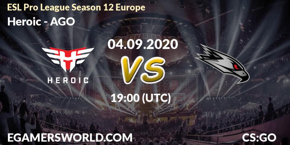 Heroic vs AGO: Betting TIp, Match Prediction. 04.09.20. CS2 (CS:GO), ESL Pro League Season 12 Europe