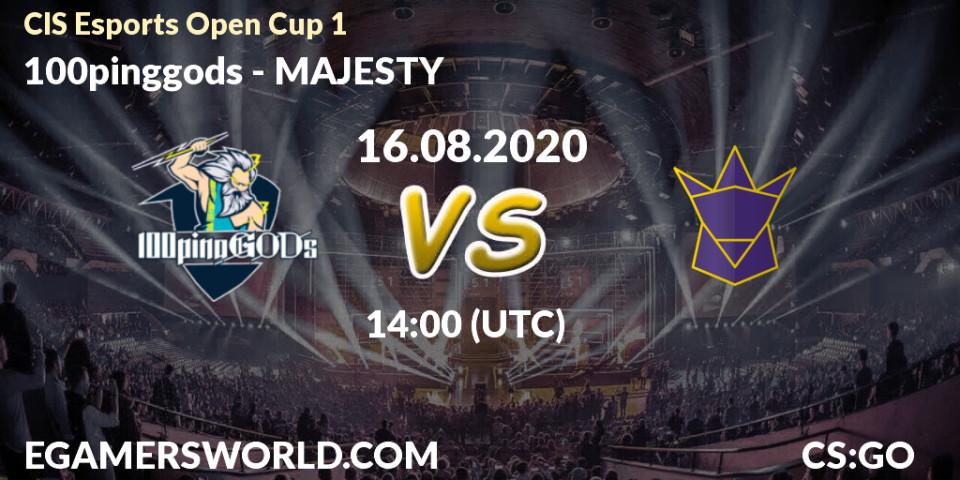 100pinggods vs MAJESTY: Betting TIp, Match Prediction. 16.08.20. CS2 (CS:GO), CIS Esports Open Cup 1