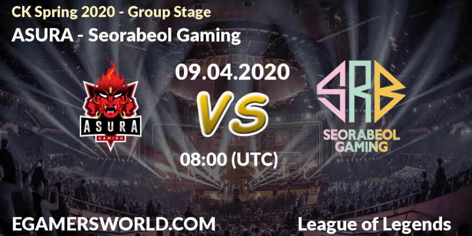 ASURA vs Seorabeol Gaming: Betting TIp, Match Prediction. 09.04.20. LoL, CK Spring 2020 - Group Stage