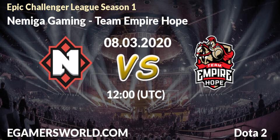 Nemiga Gaming vs Team Empire Hope: Betting TIp, Match Prediction. 08.03.20. Dota 2, Epic Challenger League Season 1