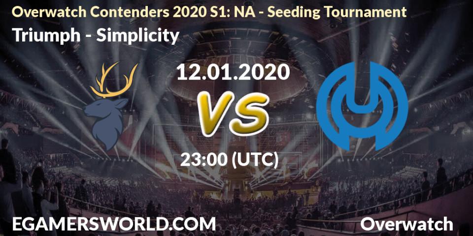 Triumph vs Simplicity: Betting TIp, Match Prediction. 12.01.20. Overwatch, Overwatch Contenders 2020 S1: NA - Seeding Tournament
