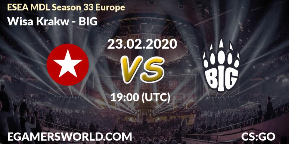 Wisła Kraków vs BIG: Betting TIp, Match Prediction. 23.02.20. CS2 (CS:GO), ESEA MDL Season 33 Europe