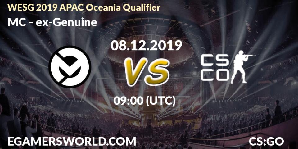 MC vs ex-Genuine: Betting TIp, Match Prediction. 08.12.19. CS2 (CS:GO), WESG 2019 APAC Oceania Qualifier