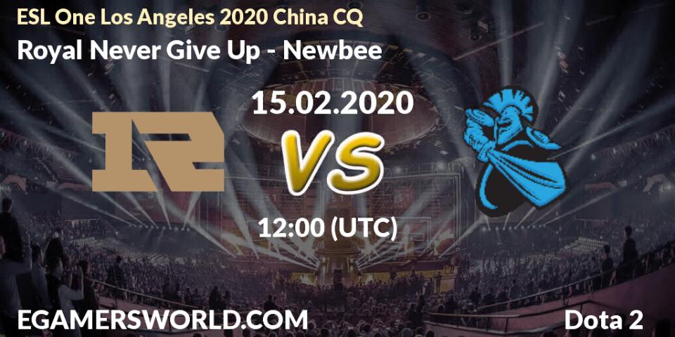 Royal Never Give Up vs Newbee: Betting TIp, Match Prediction. 14.02.20. Dota 2, ESL One Los Angeles 2020 China CQ
