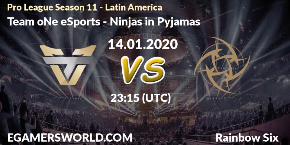 Team oNe eSports vs Ninjas in Pyjamas: Betting TIp, Match Prediction. 14.01.20. Rainbow Six, Pro League Season 11 - Latin America