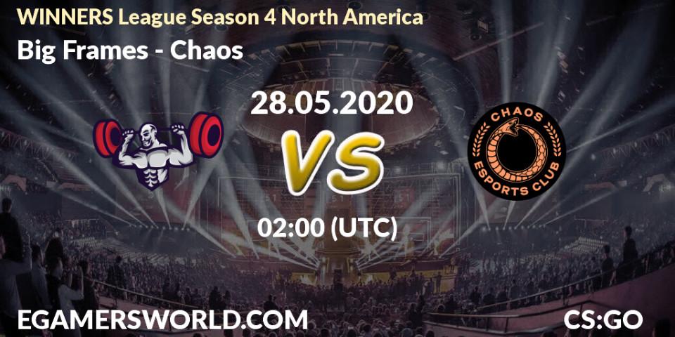 Big Frames vs Chaos: Betting TIp, Match Prediction. 28.05.20. CS2 (CS:GO), WINNERS League Season 4 North America