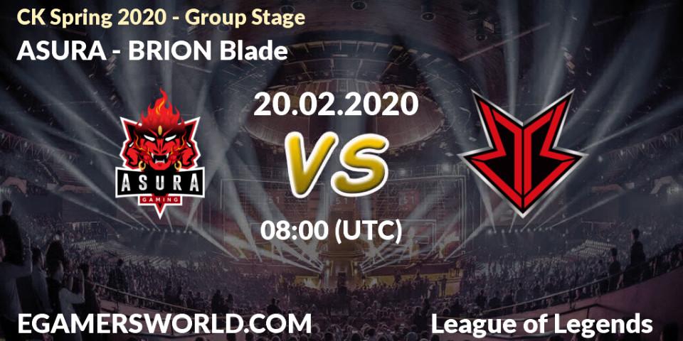 ASURA vs BRION Blade: Betting TIp, Match Prediction. 20.02.20. LoL, CK Spring 2020 - Group Stage