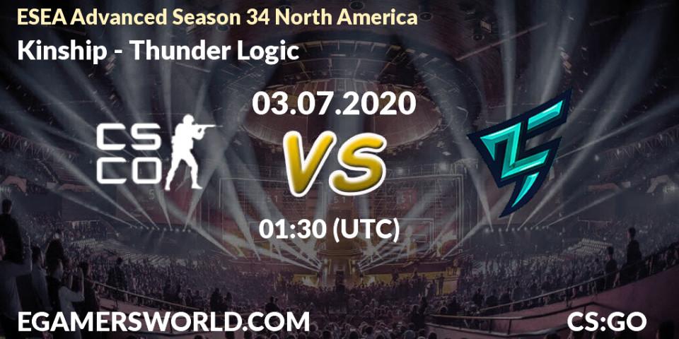 Kinship vs Thunder Logic: Betting TIp, Match Prediction. 03.07.20. CS2 (CS:GO), ESEA Advanced Season 34 North America