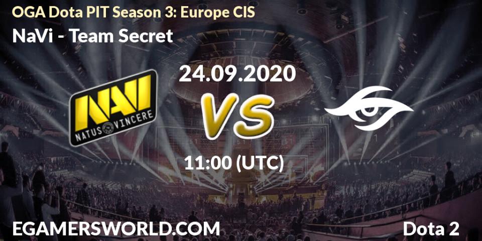 NaVi vs Team Secret: Betting TIp, Match Prediction. 24.09.20. Dota 2, OGA Dota PIT Season 3: Europe CIS