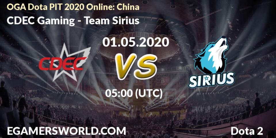 CDEC Gaming vs Team Sirius: Betting TIp, Match Prediction. 01.05.20. Dota 2, OGA Dota PIT 2020 Online: China