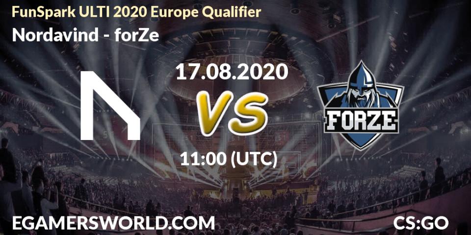 Nordavind vs forZe: Betting TIp, Match Prediction. 17.08.20. CS2 (CS:GO), FunSpark ULTI 2020 Europe Qualifier