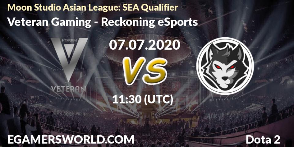 Veteran Gaming vs Reckoning eSports: Betting TIp, Match Prediction. 07.07.20. Dota 2, Moon Studio Asian League: SEA Qualifier
