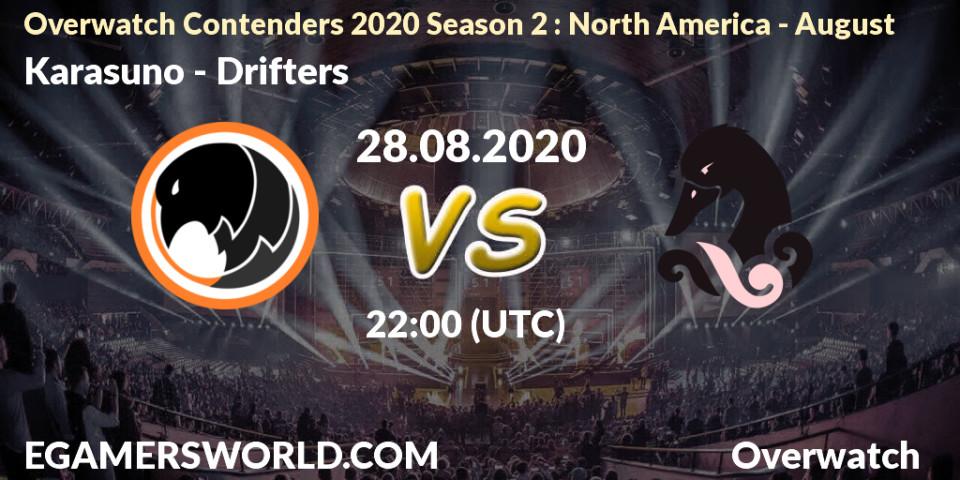 Karasuno vs Drifters: Betting TIp, Match Prediction. 28.08.20. Overwatch, Overwatch Contenders 2020 Season 2: North America - August
