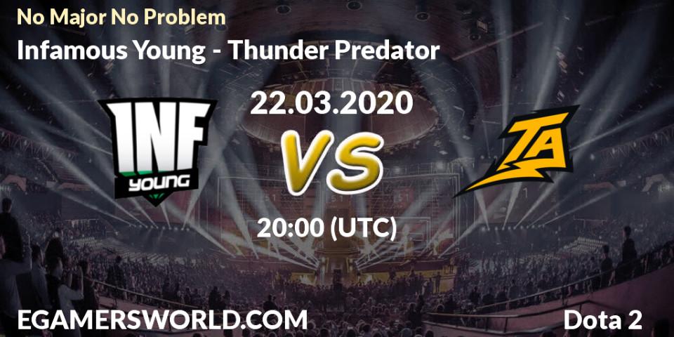 Infamous Young vs Thunder Predator: Betting TIp, Match Prediction. 22.03.20. Dota 2, No Major No Problem
