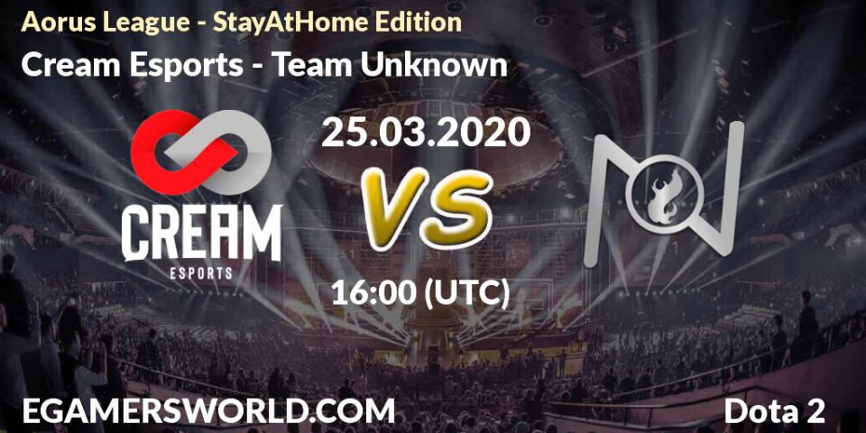 Cream Esports vs Team Unknown: Betting TIp, Match Prediction. 25.03.20. Dota 2, Aorus League - StayAtHome Edition Peru