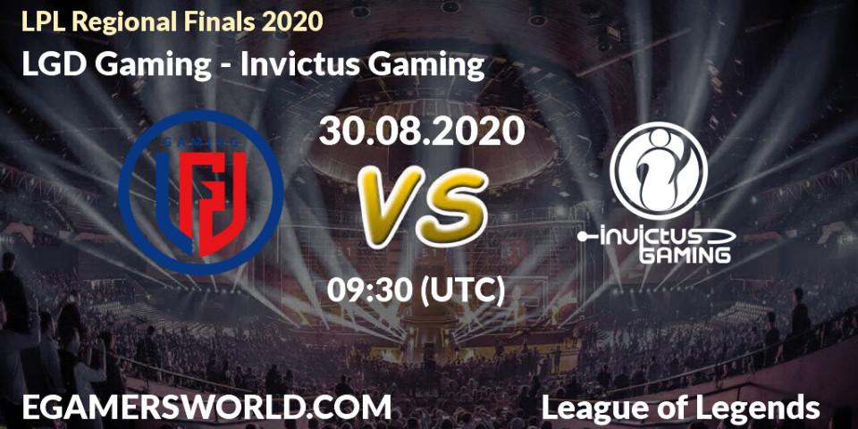 LGD Gaming vs Invictus Gaming: Betting TIp, Match Prediction. 30.08.20. LoL, LPL Regional Finals 2020
