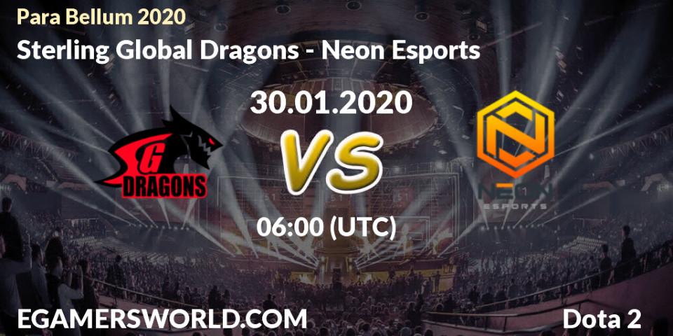 Sterling Global Dragons vs Neon Esports: Betting TIp, Match Prediction. 30.01.20. Dota 2, Para Bellum 2020